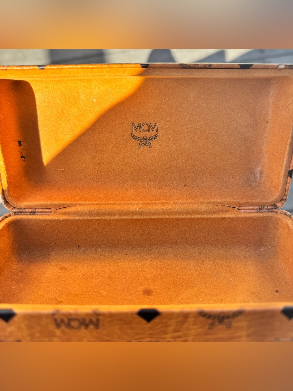MCM Cognac Visetos Logo Leather Sunglasses Case - Picture 9 of 11